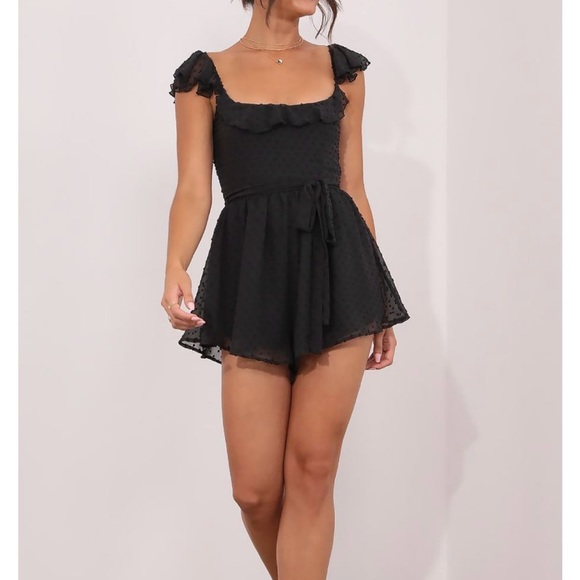 Lucy in the Sky Pants - Effie Polka Dot Chiffon Romper
